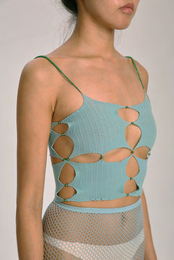 RUI SS21-R002 AQUA Vest with central cut